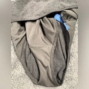 Aerie Gray and Blue Women's hi-rise Swim Bottom large thumbnail 8