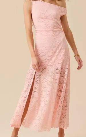 NEW Altar’d State Light Pink / Peachy Floral Lace Maxi Dress Size Medium NWT thumbnail 1