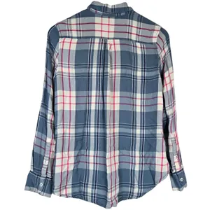 Woolrich Plaid‎ Button Down Shirt Womens M Blue Pink Long Sleeve Rayon thumbnail 2