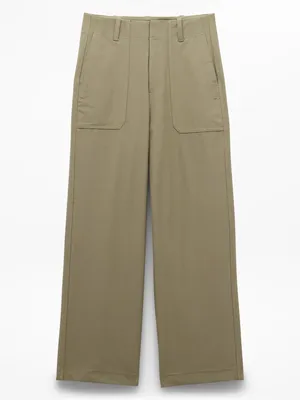 New Athleta 8 Skyline High Rise Wide Leg Pant Perennial Olive Size 8 Regular thumbnail 6