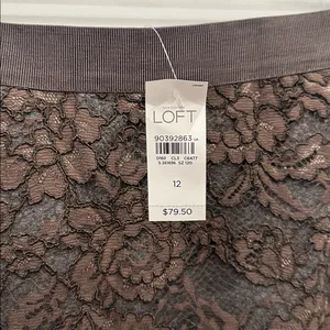 LOFT Chocolate/GREY Lace Pencil Skirt thumbnail 3