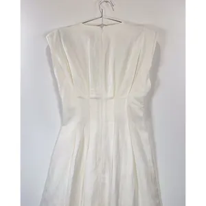NWT Karen Millen Maxi Dress White Linen Pintuck A Line Quiet Luxury 4 Petite thumbnail 9