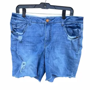 Democracy Blue Distressed Jean Shorts size 14 thumbnail 7