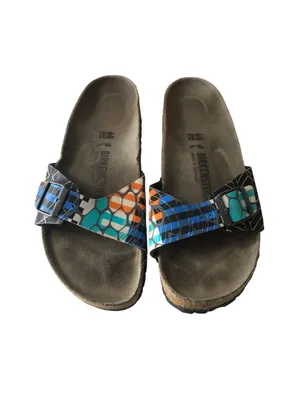 Birkenstock Madrid Slide Sandals Colorful Sonar Geometric Pattern 40 Womens 9 thumbnail 2
