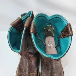 Ariat Fatbaby Heritage Boots Women 7.5 B Brown Teal Leather Western 10016238‎ thumbnail 5