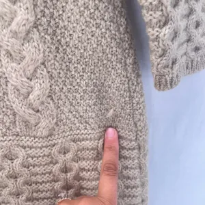Vintage Aran Crafts Merino Cardigan Cream Large‎ thumbnail 11