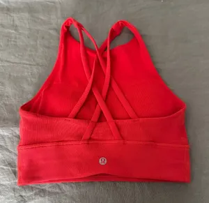 Lululemon Energy Bra High Neck Long Line *Medium Support, B-D Cup Carnation Red thumbnail 1