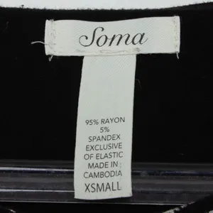 Soma Womens Jersey‎ Knit Baroque Keyhole Smocked Maxi Dress Size XS Black Boho thumbnail 6