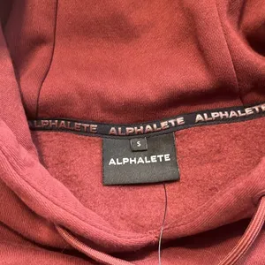 Alphalete Signature‎ Maroon Cropped Fleece Hoodie Small NWT thumbnail 6