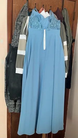 Azazie Lennon Steel Blue bridesmaid dress thumbnail 4