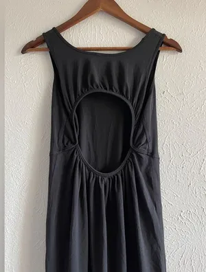 Lululemon Pima Cotton Open-Back Midi Dress Black thumbnail 11