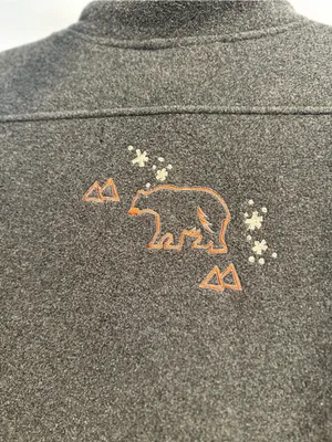 VTG 80s LL Bean full-zip embroidered Moose Bear Tree fleece Polartec jacket. thumbnail 8
