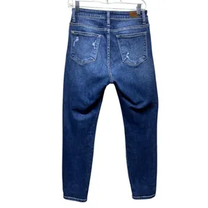 Judy Blue Boyfriend Jeans Women Sz 3/26 Distressed Stretch Denim‎ Blue thumbnail 2