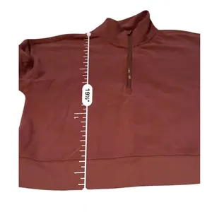 Fabletics Quarter Zip Sweatshirt Womens M Rust Terracotta‎ Cropped French Terry thumbnail 6
