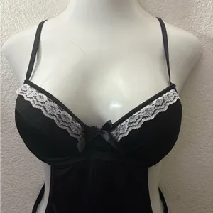 Rampage Intimates Sexy Elegant Maid Cosplay Black & White Lace Lingerie L thumbnail 6