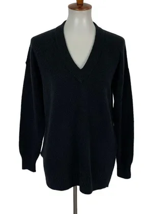 Madewell Black V Neck Long Sleeve‎ Pullover Sweater Small thumbnail 1