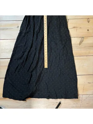 A New Day NWT Womens Long Sleeve Crepe Maxi A-Line Dress Black White Polka Dot S thumbnail 10