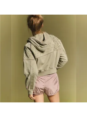 NWT Rare Free People Diamond Mind Pullover Hoodie Sweatshirt, Sz L thumbnail 4