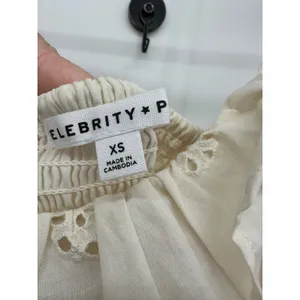 Celebrity Pink Eyelet Midi Dress XS Ivory Cottagecore Coquette Tie Strap thumbnail 6