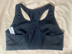 Nike Dri-Fit Sports Bra Black White Logo thumbnail 2