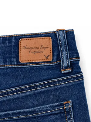 American Eagle Outfitters Dark Blue Distressed Denim Shorts thumbnail 4