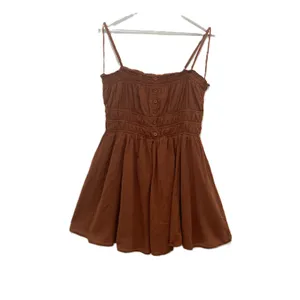 Aeropostale Cinnamon Smocked Cotton Mini Dress XL • Boho Summer Beachy Vacation thumbnail 5