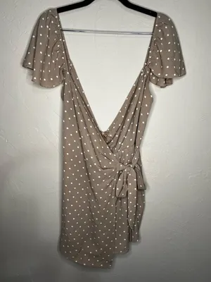 Show Me Your Mumu Elena Brown Polka Dot Faux Wrap‎ Romper thumbnail 2