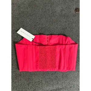 Alina Liu x Lisa Says Gah Red Strapless Corset Top size S NWT Cotton with Boning thumbnail 2