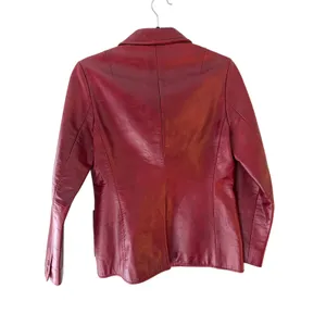 Vintage Y2K GAP Red Leather Blazer XS 100% Genuine Leather 2000 thumbnail 3