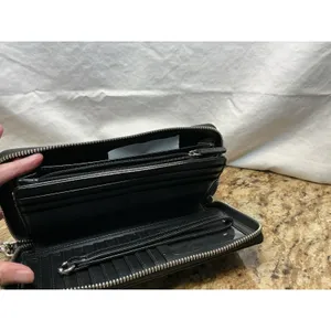 Michael Kors Jet Set Travel Black Signature Wallet 35H8STVT3B Strap Defect thumbnail 15