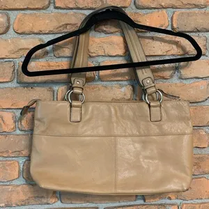 Wilsons Leather Women's Pebbled Leather Satchel‎ Purse Bag Light Brown Medium thumbnail 5