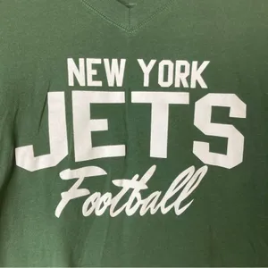 Junk Food New York Jets Football Tee Green Long Sleeve V-Neck Womens Small thumbnail 2