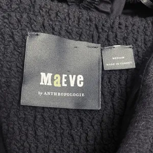 Anthropologie Maeve Puff-Sleeved Cotton Sweetheart Mini Dress Black Size Medium thumbnail 10
