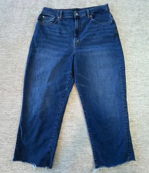 7 For All Mankind The Modern Straight‎ Jeans Women 31x25 Raw Hem Cropped (cut) thumbnail 1