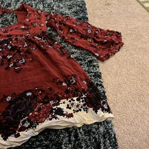 Free people burgundy floral mini dress‎ thumbnail 4