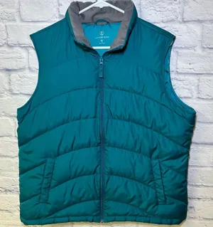 Lands End Turquoise Puffer Vest Down Feather Quilted Zip Up Womens XL 18 Outdoor thumbnail 1