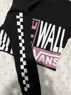 Long Sleeve Black Checkered Logo Crop thumbnail 3