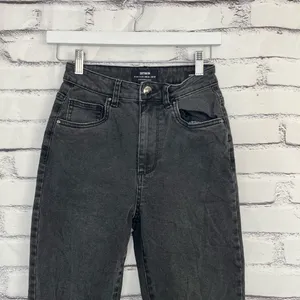 Y2K Cotton On High Rise Stretch Mom Jeans Black Distressed Preppy Size 4 Grunge thumbnail 5