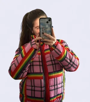 Daisy Street Colorful Puffer Jacket thumbnail 1