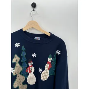 Jerzees‎ Navy Blue Crewneck Pullover Unisex M Christmas Winter Novelty Fleece thumbnail 4
