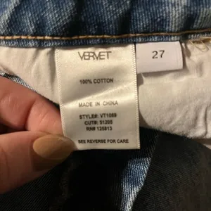 Vervet Rise Waist‎ Distressed Jeans Women’s Size 27 Denim Cropped 100% Cotton thumbnail 6