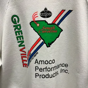 Vintage 1980s Amoco Greenville, SC Neon Graphic Raglan Cut Crewneck Sweatshirt thumbnail 2