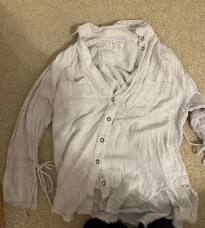 We The Free Washed Light Gray Button-Up Tunic thumbnail 1