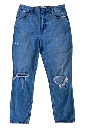 Abercrombie &‎ Fitch Curve Love High Rise Skinny Distressed Jeans Blue 29/8S thumbnail 1