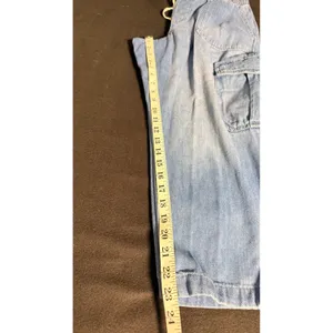 GAP Easy Jean Cargo Pants Large Petite Indigo Drawstring Utility Pockets thumbnail 8