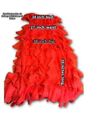 Vintage 1970'S Red Chiffon Tiered Ruffle Miss Elliette California Maxi Dress (S) thumbnail 12