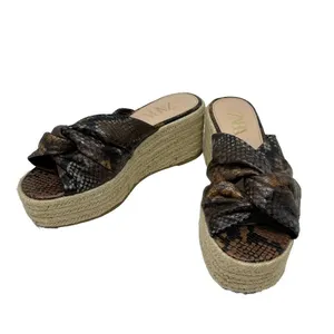 Zara Brown Snakeskin Jute Espadrille Platform Slide Sandals Size 39 /‎ US 8.5 thumbnail 3