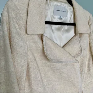 Banana Republic Boxy Jacket Cream Size 4 thumbnail 2
