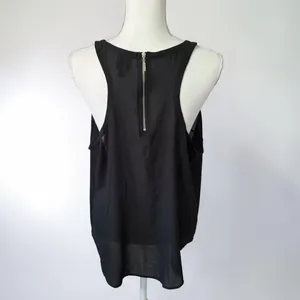 2B Bebe Y2K Black Semi Sheer V-Neck Tank Sz 2X READ thumbnail 3