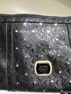 GUESS Black Logo-Pattern Crossbody with Gold Accent thumbnail 9